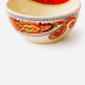 Tabletops Gallery Misto Multi-Paisley 6” Cereal / Salad Stoneware Bowl